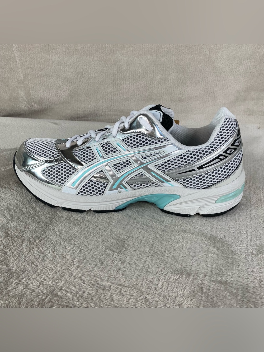 Asics Gel-1130 White Silver Mint Mens Size 12 Running Shoes 1203B062 NEW - Picture 2 of 10